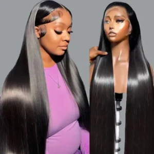 Brazilian Bone Straight Human Hair Wig – 5x5 HD Transparent Lace Front, 200% Density, 40-46 Inch